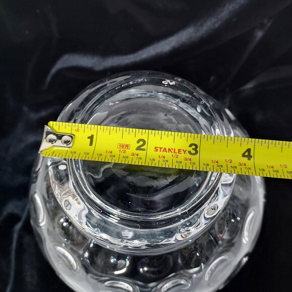 Coin Dot Thumbprint Czech Clear Art Glass 7 inches Vase - Picture 5 of 8